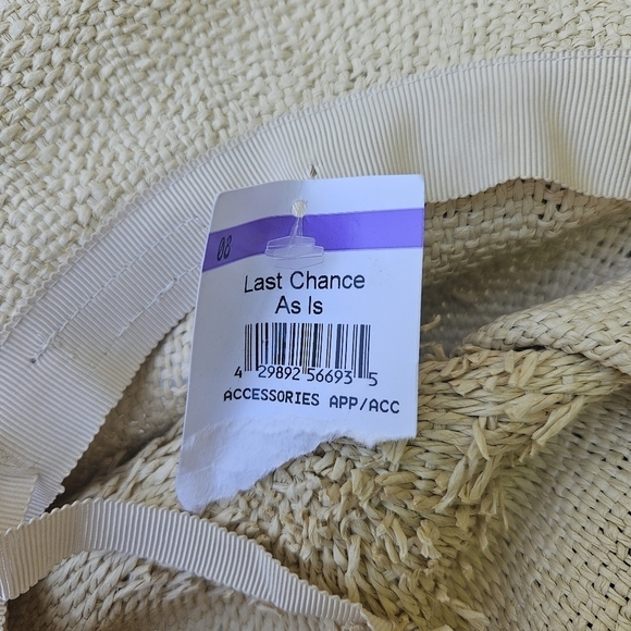 Allsaints straw hat natural with brown leather band with tags flawed - Picture 10 of 12